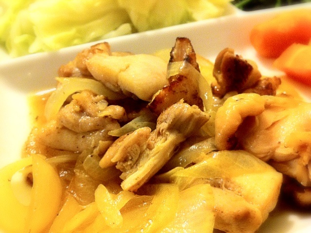塩麹もも肉と新タマネギ炒めSnapDish 料理カメラ
